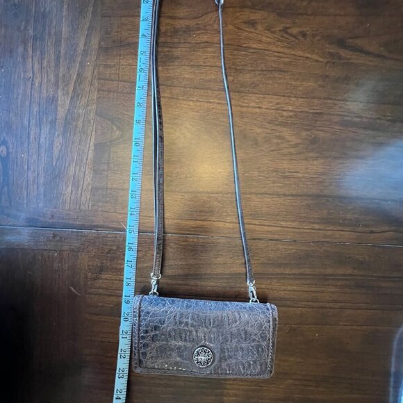 Brighton Gray Leather Embossed Wallet/Crossbody - Picture 9 of 9